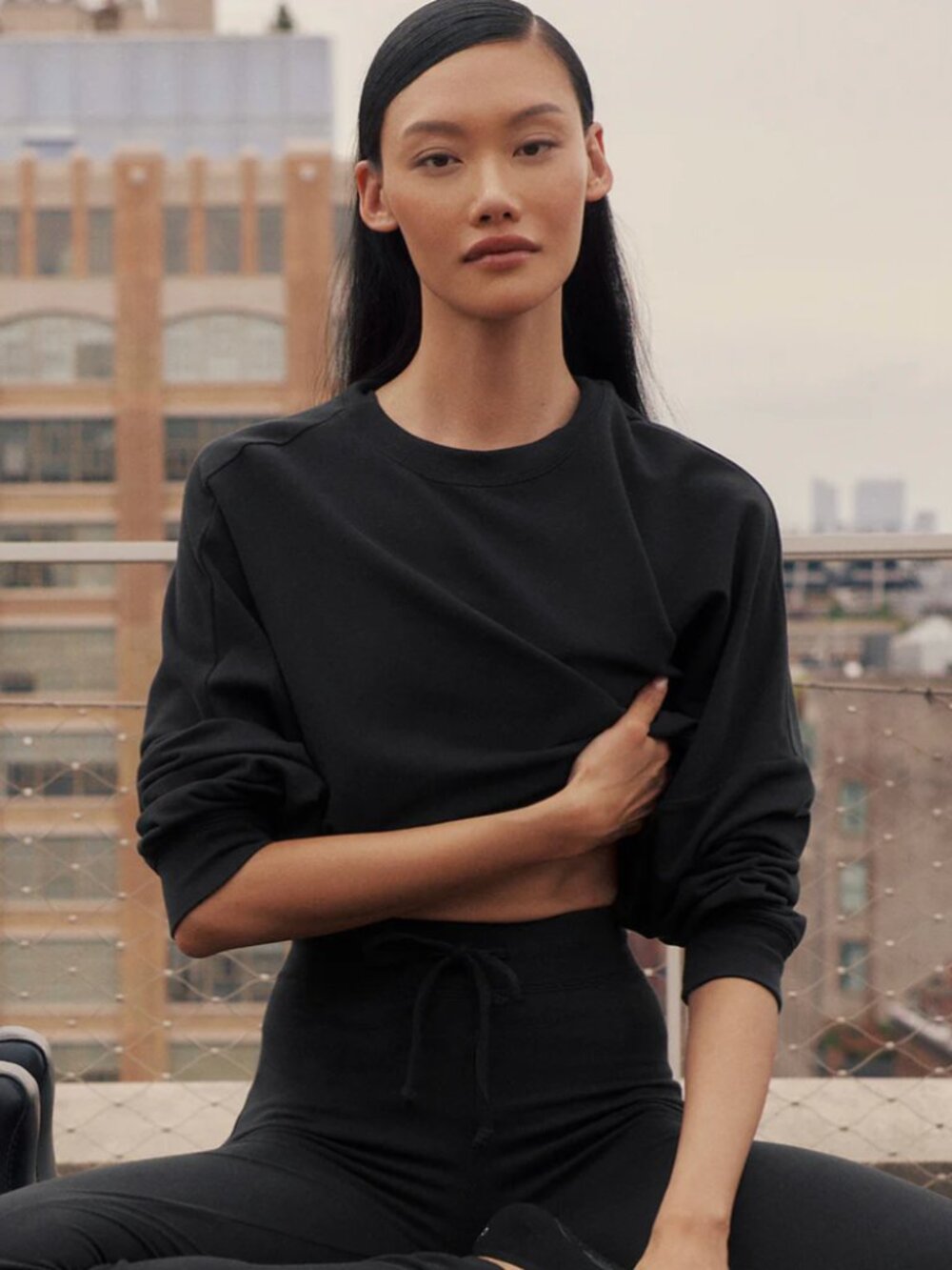 Alo Cropped Pullover Sweatshirt